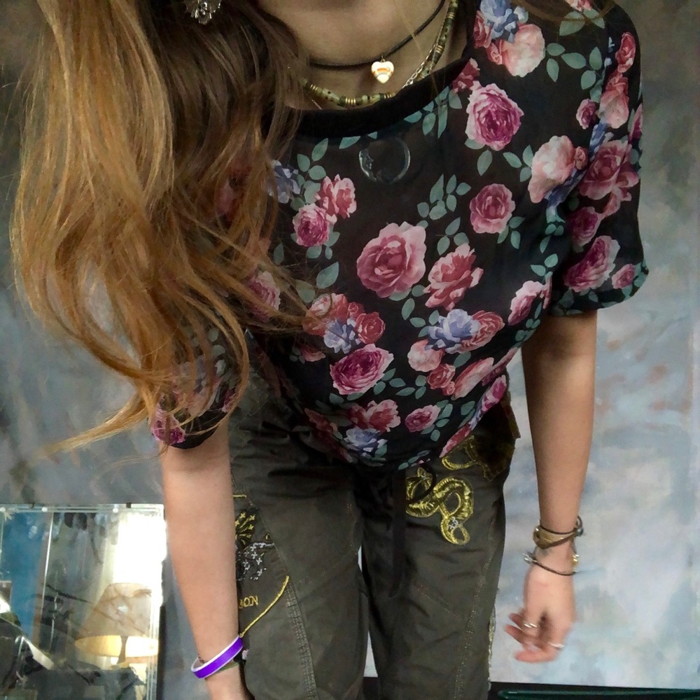 🌸FLORAL CROPPED H&M TOP🌸